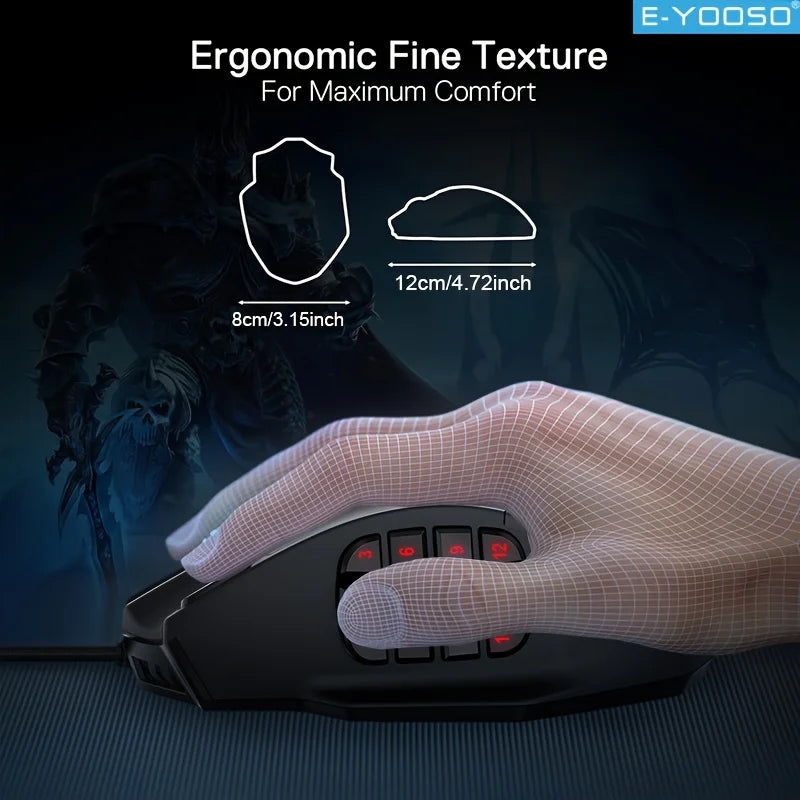 RGB Gaming Mouse – Wired 16400 DPI RGB Lighting & Ergonomic Design
